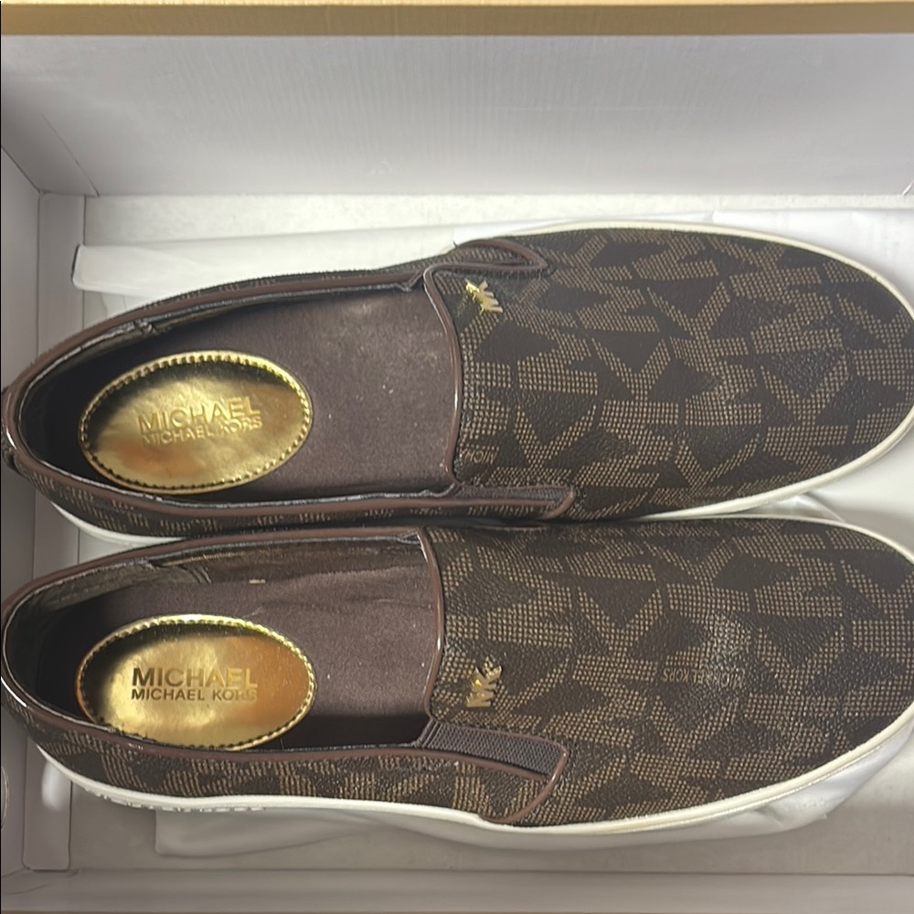 Michael Kors Brown Patterned Loafers